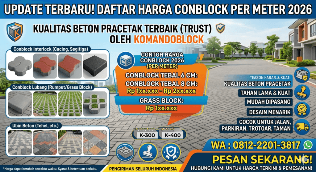 harga conblock per meter